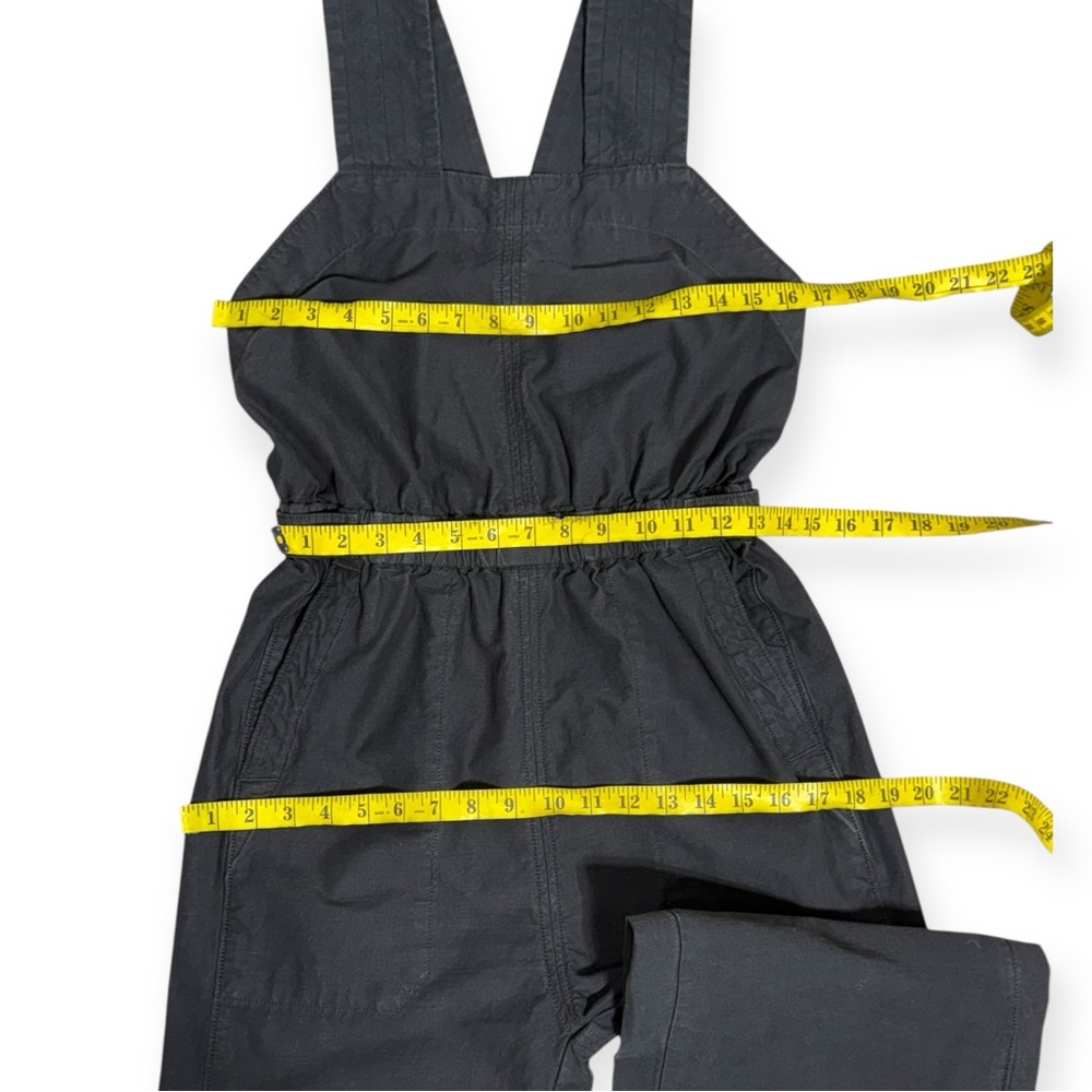 Everlane Fatigue Apron Jumpsuit XS 00 Washed Black Organic Cotton Linen Utility - Picture 3 of 12